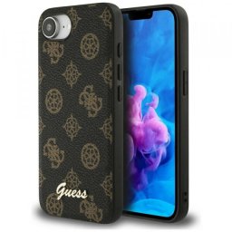 Husa MagSafe pentru Apple iPhone 17e / 16e, Guess, Peony Script, Neagra