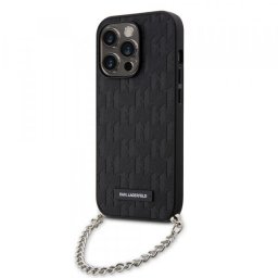 Husa pentru Apple iPhone 14 Pro, Karl Lagerfeld, Saffiano Monogram Chain, Neagra