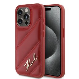 Husa pentru Apple iPhone 15 Pro, Karl Lagerfeld, Diagonal Quilted Script, Rosie