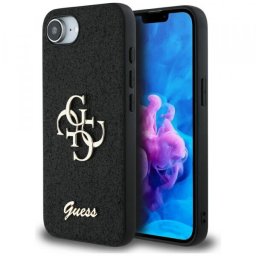 Husa pentru Apple iPhone 17e / 16e, Guess, Fixed Glitter Big 4G, Neagra
