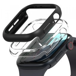 Husa Ringke Slim pentru Apple Watch Series 10 / 11 42mm, Set 2 bucati, Neagra Mata / Transparenta