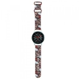Curea Hello Kitty Silicone Tags Graffiti pentru Samsung Galaxy Watch / Huawei Watch 46mm / 45mm / 41mm Series, Roz