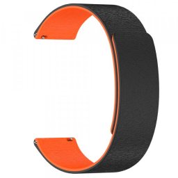 Curea Techsuit W074 pentru Samsung Galaxy Watch / Huawei Watch Series, 22mm, Neagra Portocalie