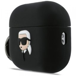 Husa Karl Lagerfeld 3D Karl's Head pentru Apple Airpods Pro 3, Neagra