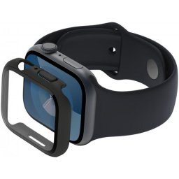 Husa Belkin ScreenForce TemperedCurve pentru Apple Watch 44mm / 45mm Series, Neagra OVG004zzBK-REV
