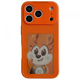 Husa pentru Apple iPhone 17 Pro, OEM, Display Customized E-Ink, Portocalie