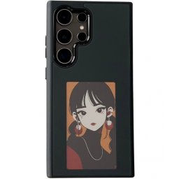 Husa pentru Samsung Galaxy S23 Ultra S918, OEM, Display Customized E-Ink, Neagra