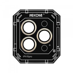 Folie de protectie Camera Spate Wekome WTPC-008 pentru Apple iPhone 15 Pro, Sticla Securizata, Aurie
