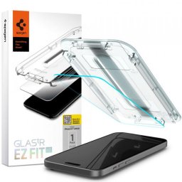 Folie de protectie Ecran Spigen GlastR EZ FIT HD pentru Apple iPhone 15, Sticla Securizata, Full Glue, 2.5D AGL06907