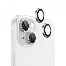 Folie de protectie Camera Spate Blueo Metal Frame pentru Apple iPhone 15 Plus / 15, Sticla Securizata, Verde