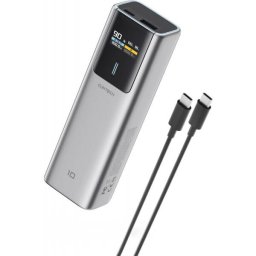Baterie Externa Cuktech CKPB100PGLBK, 10000mAh, 150W, QC + PD, 1 x USB-A - 1 x USB-C, Gri