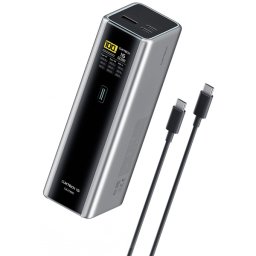 Baterie Externa Cuktech CKPB200UGLGR, 20000mAh, 210W, QC + PD, 1 x USB-A - 2 x USB-C, Gri