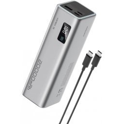 Baterie Externa Cuktech CUKP200XGLGR, 20000mAh, 100W, QC + PD, 1 x USB-A - 2 x USB-C, Gri