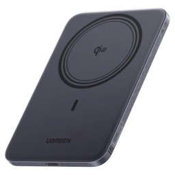 Baterie Externa Wireless Ugreen PB580 (75984B), 5000mAh, 20W, PD + FQI, 1 x QI - 1 x USB-C, Gri