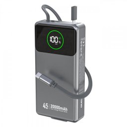 Baterie Externa Dudao K31 Pro, 20000mAh, 45W, QC + PD, 1 x USB-A - 2 x USB-C, Gri