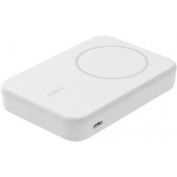 Baterie Externa Wireless Belkin BPD007btWH, BoostCharge Pro with Kickstand, 8000mAh, 15W, FQI, 1 x QI - 1 x USB-C, Alba