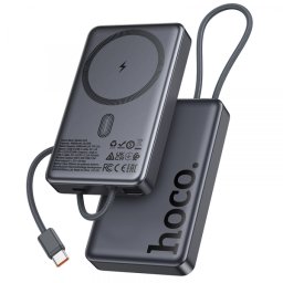 Baterie Externa Wireless HOCO Q44, 10000mAh, 20W, PD + FQI, 1 x QI - 2 x USB-C, Gri
