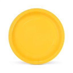 Set 10 farfurii din carton natural, 20 cm, galbene