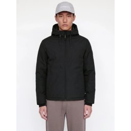 Jack & Jones Jacheta de tranzitie barbati, Regular fit, cu gluga fixa reglabila cu snur, JCOFUSION, Negru (SELECTATI MARIMEA: M)
