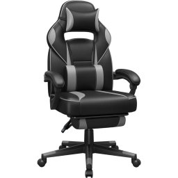 Scaun gaming ergonomic Songmics OBG073B03 – spătar înalt, negru și gri