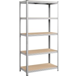 Raft metalic Songmics GLR050E01 – 5 polițe, 600 kg, argintiu