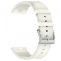 Curea Techsuit W073 pentru Samsung Galaxy Watch / Huawei Watch Series, 22mm, Alba