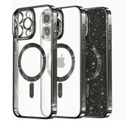 Husa Husa pentru iPhone 16 Pro Max - Techsuit Luxury Glitter MagSafe - Black
