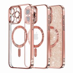 Husa Husa pentru iPhone 16 Pro Max - Techsuit Luxury Glitter MagSafe - Rose Gold