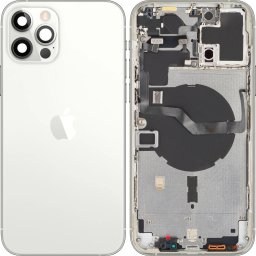 Piese si componente Capac Baterie Apple iPhone 12 Pro Max, Cu Carcasa Mijloc, Argintiu, Swap