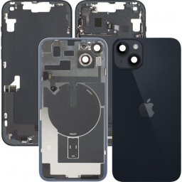 Piese si componente Capac Baterie Apple iPhone 14 Plus, Cu Carcasa Mijloc, Full Parts, Negru (Midnight), Swap