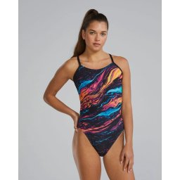 TYR - costum inot intreg pentru femei - Durafast Elite Cutoutfit Magmata Swimsuit - Gold I Metal Rainbow I Black - 26 (XS)