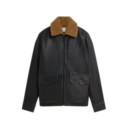 SCOTCH & SODA Geacă Leather Sherpa Lined 183662 001 meteorite