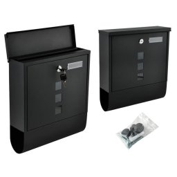 Cutie postala neagra A4 pentru exterior, cu 2 chei si suport ziare