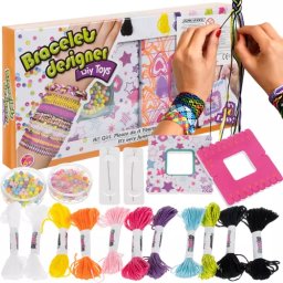 Set creativ pentru realizat bratari Kruzzel, 11 fire colorate si margele