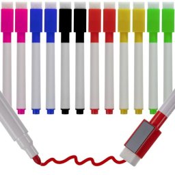 Set 12 markere pentru tabla Maaleo, cu burete si magnet
