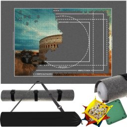 Saltea pentru puzzle Malatec cu tub de rulare si 4 saculeti