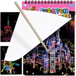 Set planse razuibile pentru copii cu stilou din lemn, 10 file