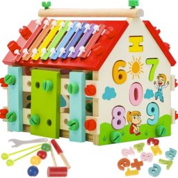 Casuta educativa multifunctionala din lemn cu xilofon Kruzzel