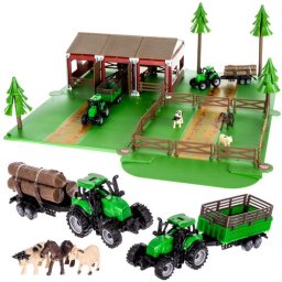 Set ferma cu animale si 2 tractoare agricole, 102 piese, Kruzzel