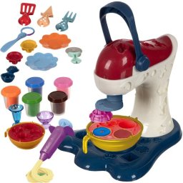 Set plastilina pentru copii Kruzzel cu mixer, seringa si 5 culori