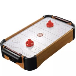 Masa de air hockey pentru copii, portabila, cu ventilator si accesorii