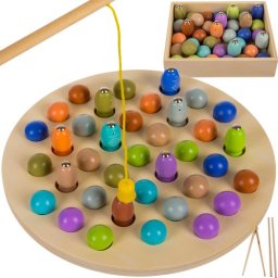 Joc de pescuit magnetic din lemn educativ pentru copii Kruzzel