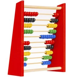 Abac din lemn educativ cu 100 bile colorate pentru copii