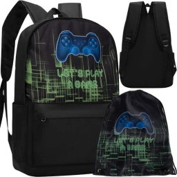 Ghiozdan scolar gamer 22L cu sac pentru încaltaminte, Kruzzel