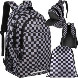 Rucsac scolar 30L cu model în carouri, sac inclus, Kruzzel