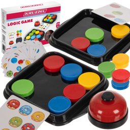 Joc logic educativ Kruzzel cu clopotel si piese colorate pentru 2 jucatori
