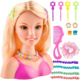Cap de coafat pentru copii cu accesorii, cap rotativ, Kruzzel