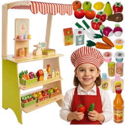 Taraba din lemn pentru copii cu accesorii, 25 piese, Kruzzel