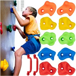 Set prize escalada pentru copii, 12 piese, antiderapante, Kruzzel