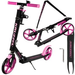 Trotineta pliabila pentru copii Kruzzel Spidoo, roz-negru, roti 200 mm